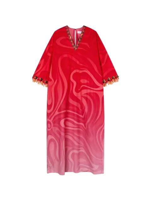Marmo Degradé print popeline kaftan by PUCCI