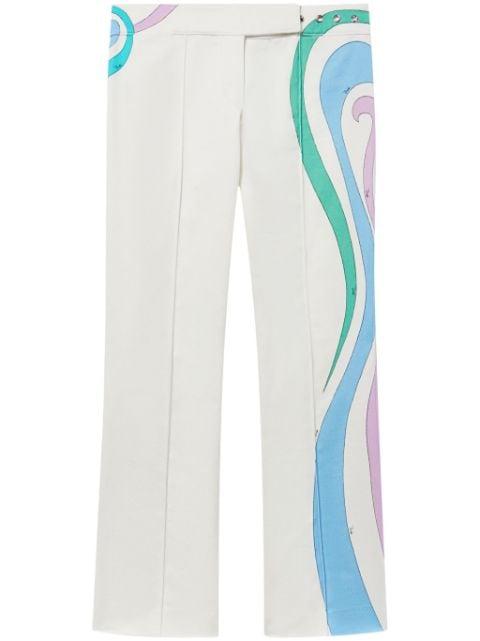 Marmo-Print cotton-blend trousers by PUCCI