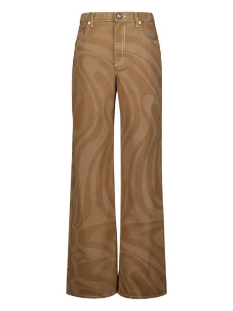 Marmo-print canvas trousers by PUCCI