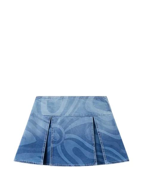 Marmo print denim skirt by PUCCI