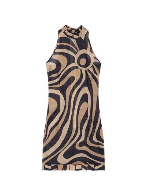Marmo print dress with ruffle details by PUCCI