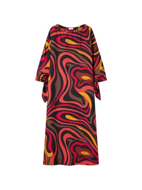 Marmo-print embroidered kaftan by PUCCI