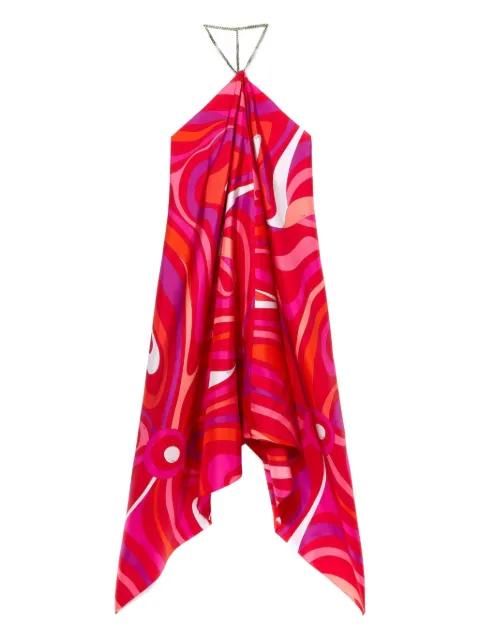 Marmo-print halterneck dress by PUCCI