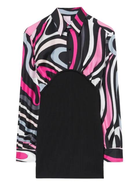 Marmo-print shirt mini dress by PUCCI