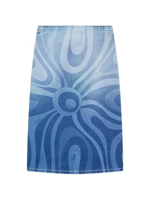 Marmo print short denim dress by PUCCI