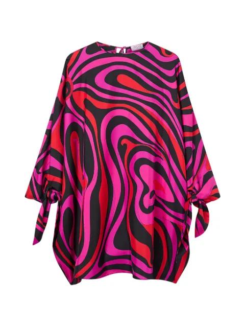 Marmo-print silk kaftan by PUCCI
