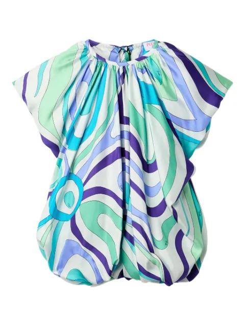 Marmo-print voluminous top by PUCCI