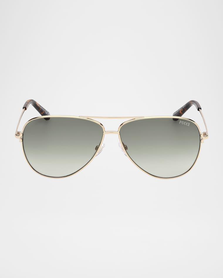 Metal Aviator Sunglasses by PUCCI