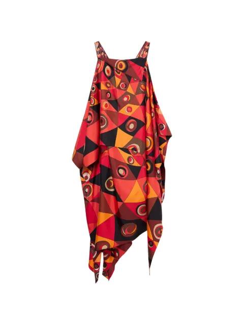 Occhi-print long foulard dress by PUCCI