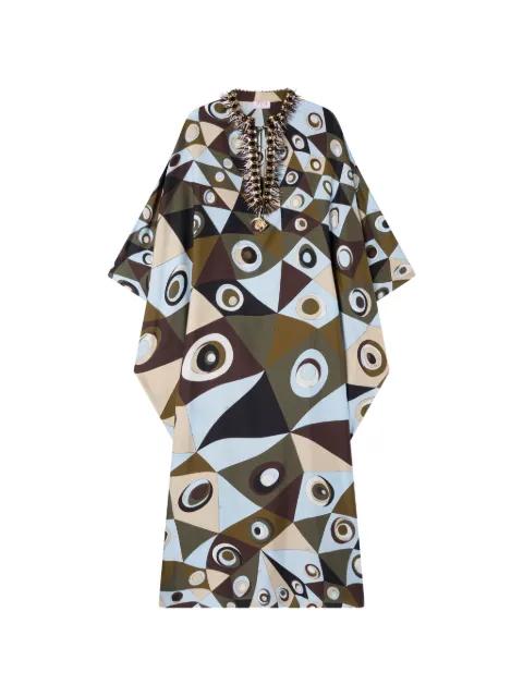 Occhi-print silk kaftan with embroidery by PUCCI
