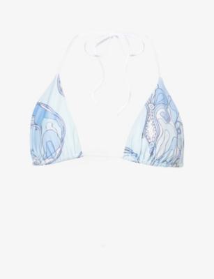 Orchidee Printed Triangle Bikini Top by PUCCI