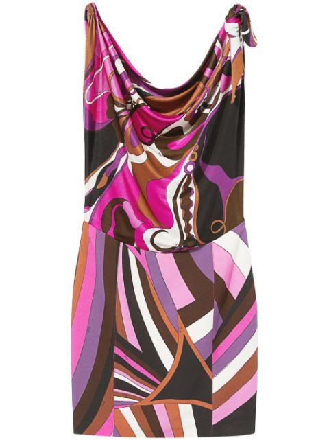 Orchidee and Iride-print mini dress by PUCCI