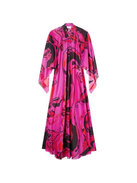 Orchidee-print cotton kaftan by PUCCI