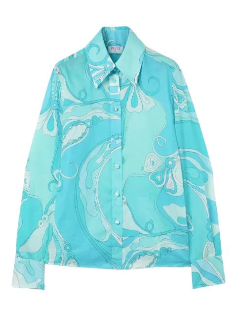 Orchidee-print cotton shirt by PUCCI