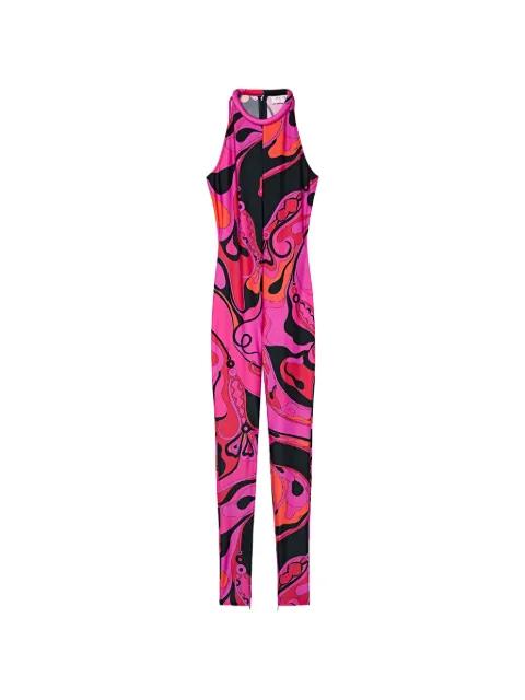 Orchidee-print long jumpsuit by PUCCI