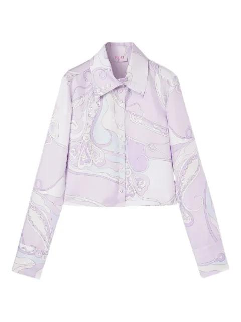 Orchidee-print silk shirt by PUCCI