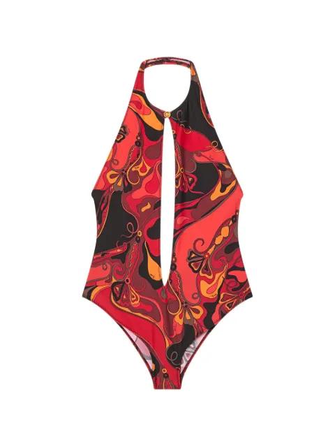 Orchidee-print swimsuit by PUCCI