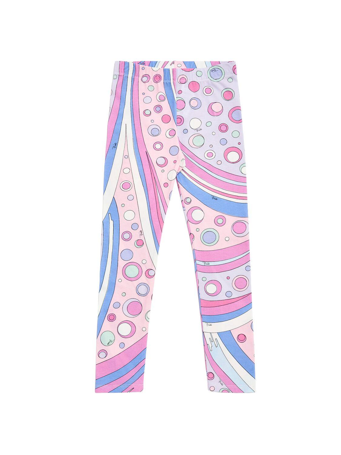 Printed Cotton Blend Jersey Leggings by PUCCI