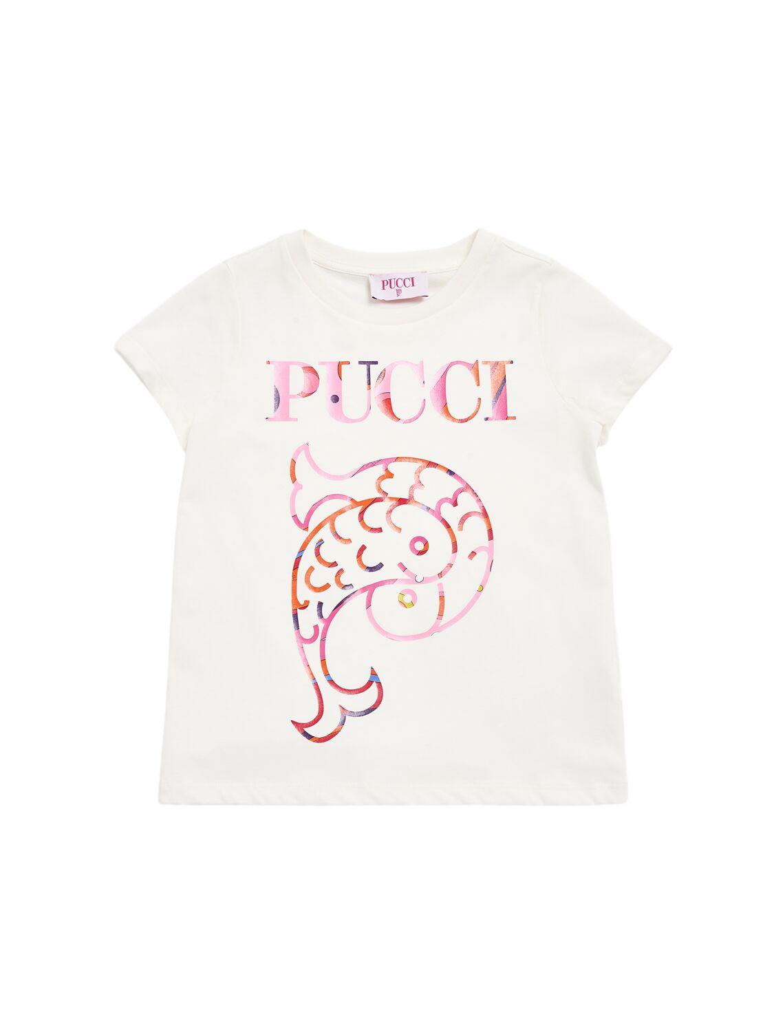 Printed Cotton Jersey T-shirt by PUCCI