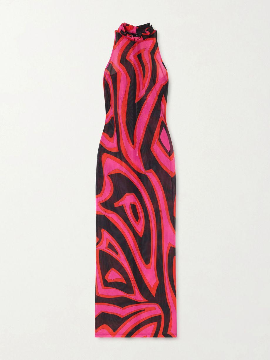 Printed mesh maxi dress by PUCCI