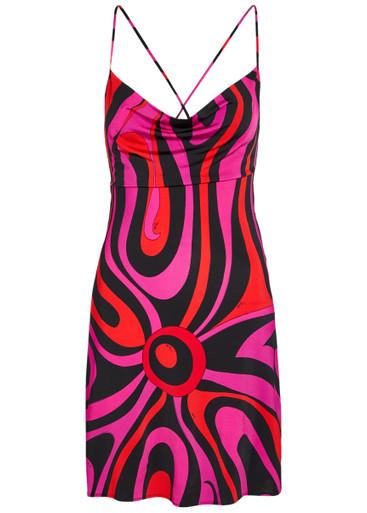 Printed satin-jersey mini dress by PUCCI