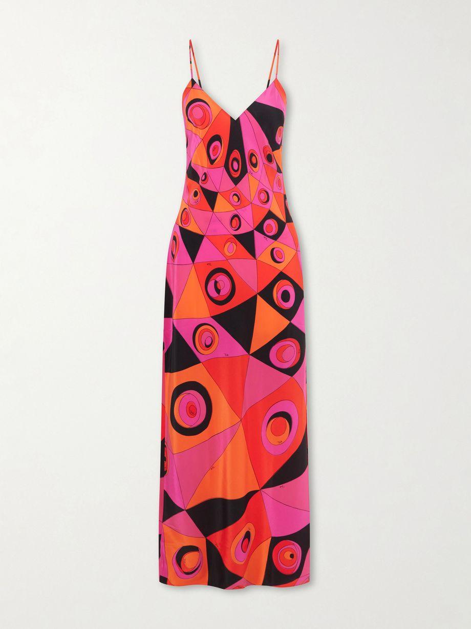 Printed silk crepe de chine maxi dress by PUCCI