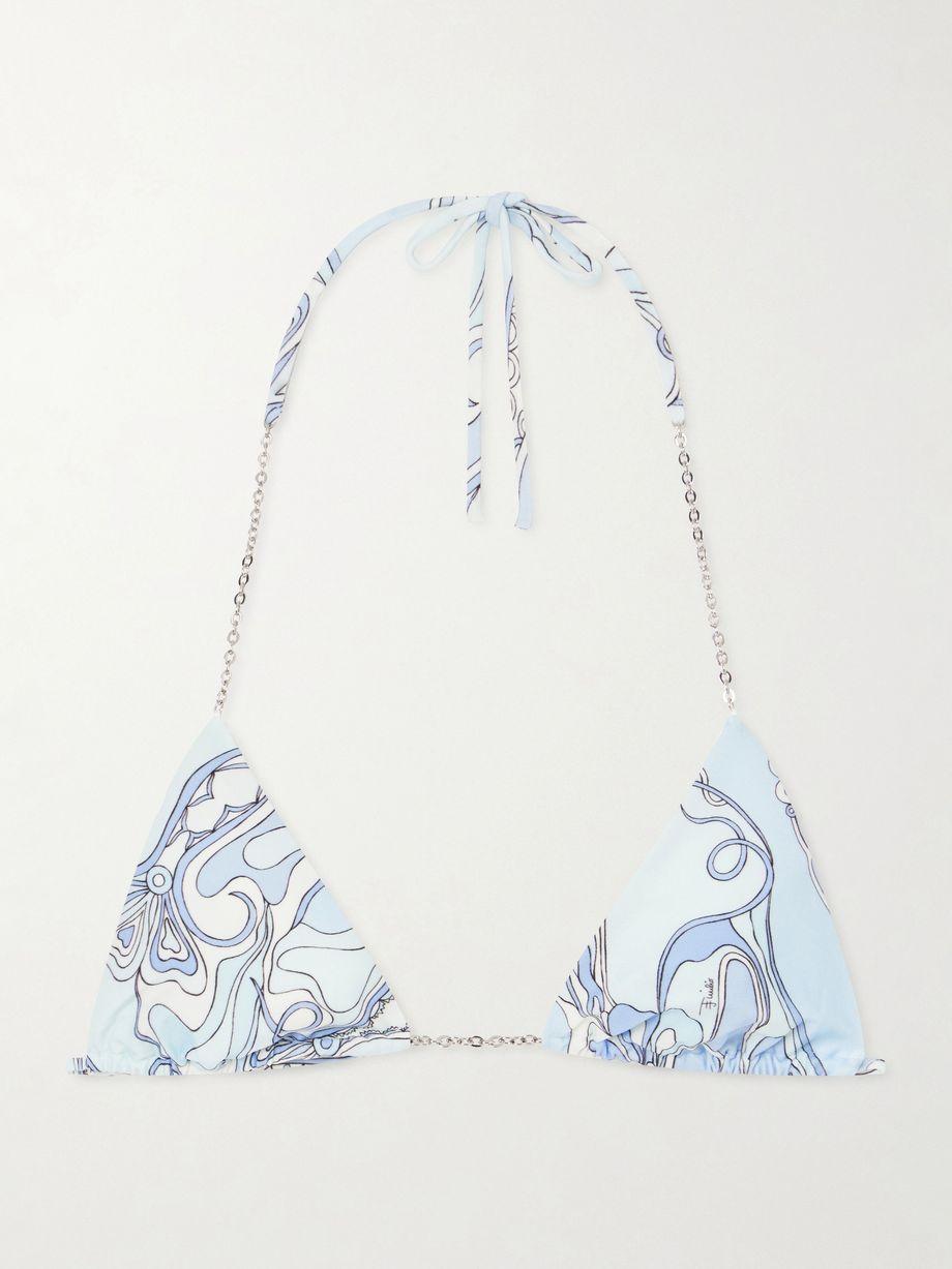Printed triangle bikini top by PUCCI