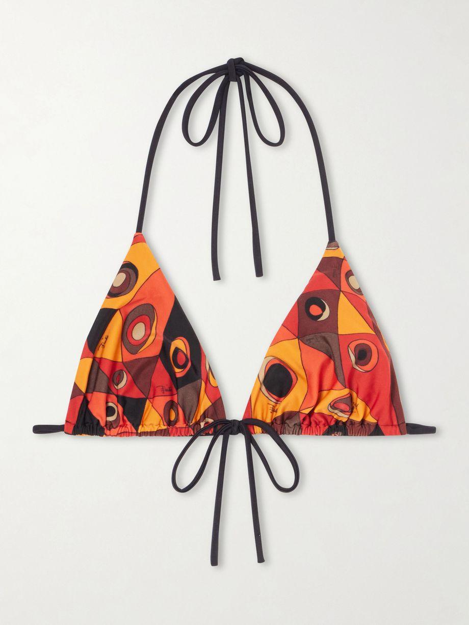 Printed triangle bikini top by PUCCI