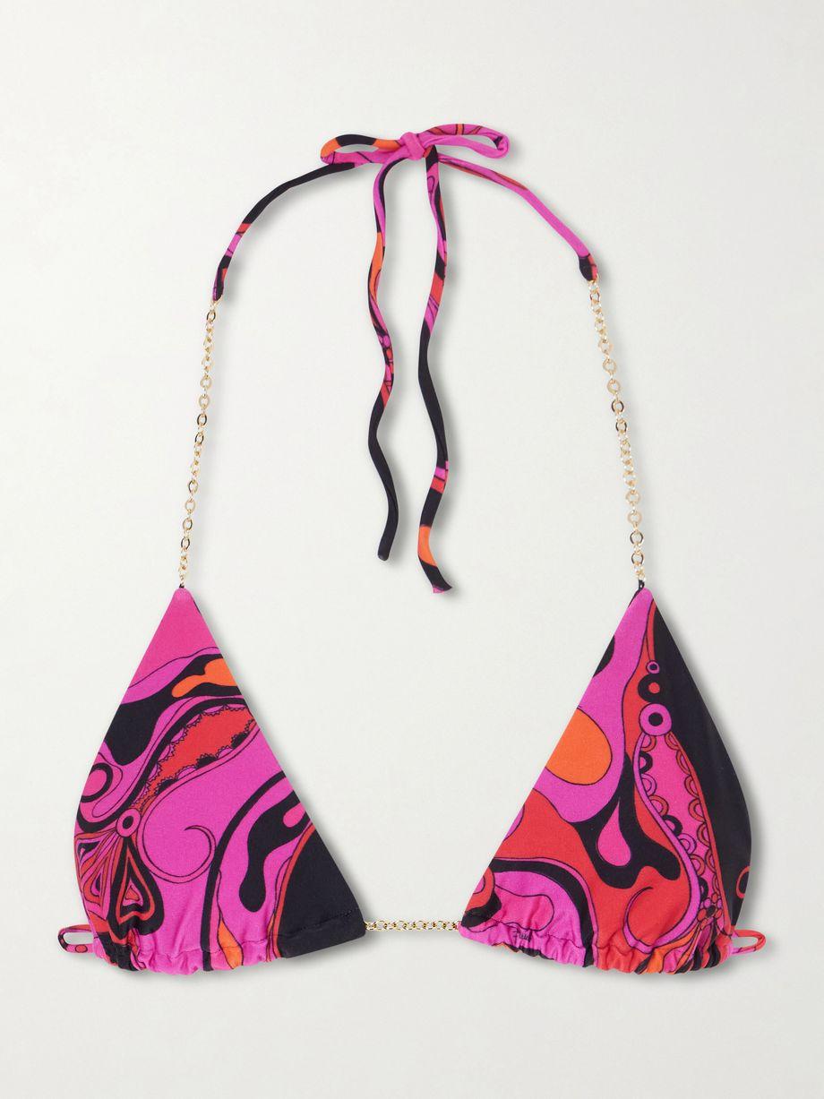 Printed triangle bikini top by PUCCI