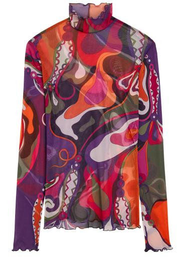 Printed tulle top by PUCCI