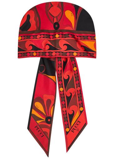 Printed twill triangle scarf by PUCCI