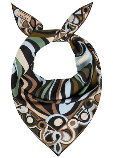 Printed twill triangle scarf by PUCCI