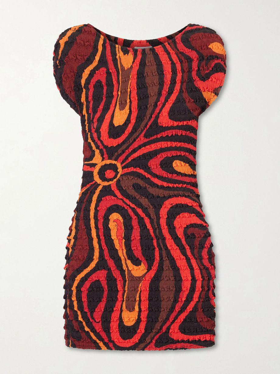Shibori crinkled-crepe printed mini dress by PUCCI