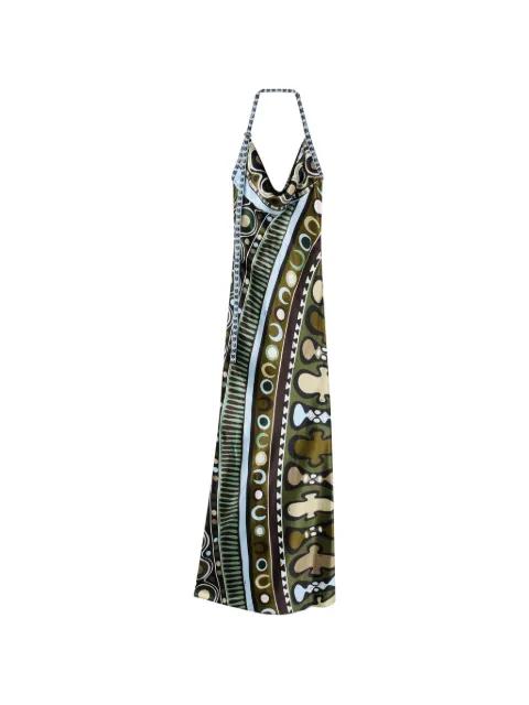 Soleil-print satin dress by PUCCI