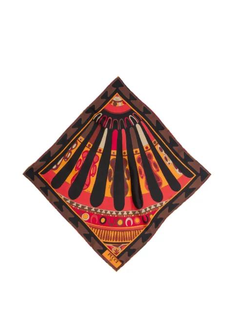 Soleil-print small carrè scarf by PUCCI