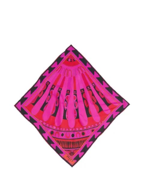 Soleil-print small carrè scarf by PUCCI