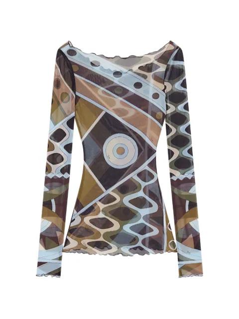 Vivara geometric-print top by PUCCI