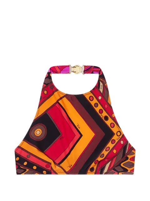 Vivara-print bandeau bikini top by PUCCI