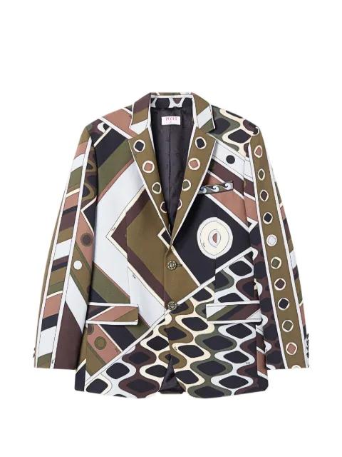 Vivara-print oversized jacket in cool wool by PUCCI
