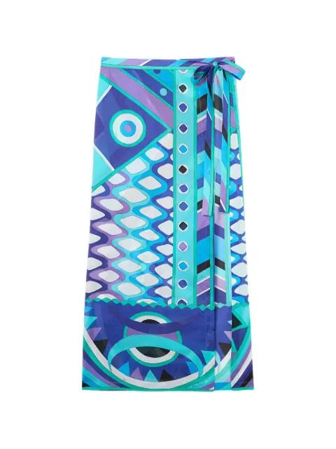 Vivara-print wrap sarong skirt by PUCCI