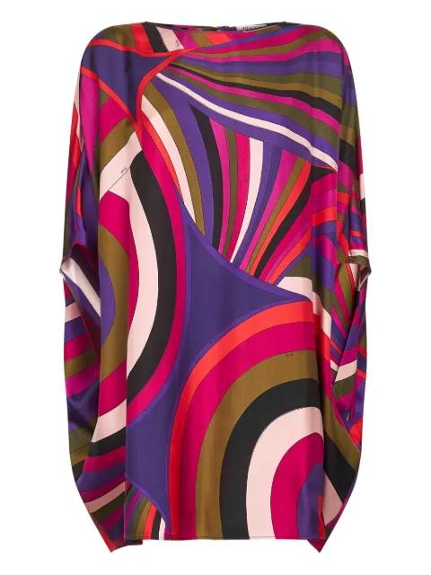 abstract-pattern print cape dress by PUCCI