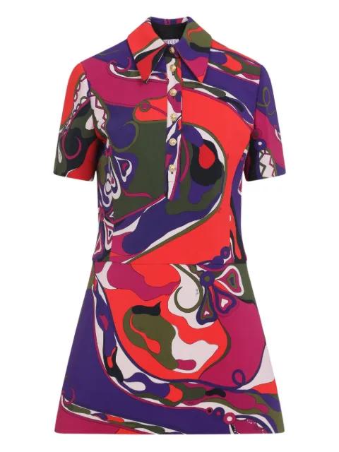 abstract-print collared dress by PUCCI