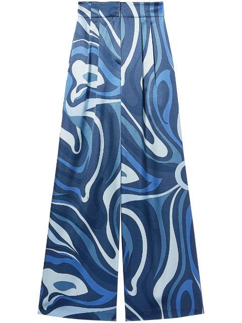 abstract-print silk culottes by PUCCI