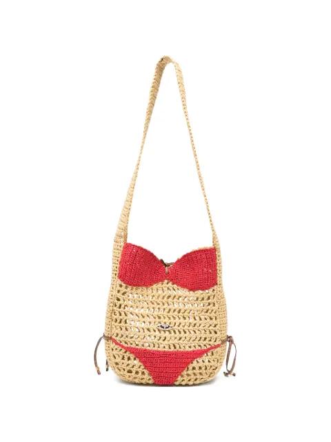 bikini-patch woven shoulder bag by PUCCI