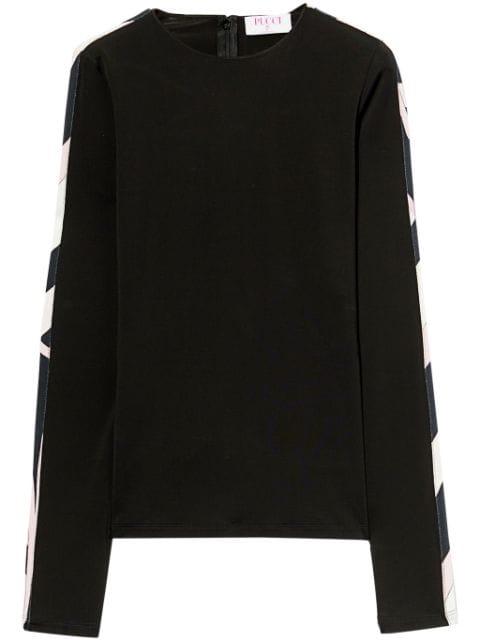 contrast-trim long-sleeve top by PUCCI