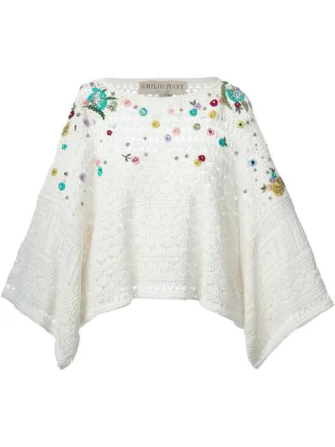 embroidered crochet poncho by PUCCI
