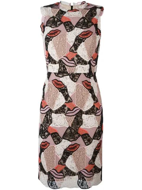 embroidered lips sheath dress by PUCCI