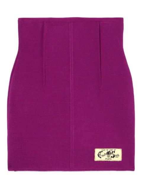 embroidered-logo knit skirt by PUCCI