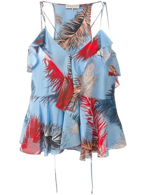 feather print top by PUCCI