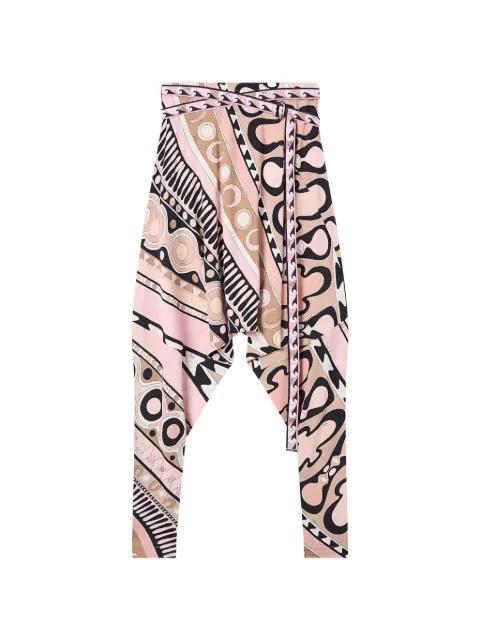 flowing pants with printed belt by PUCCI